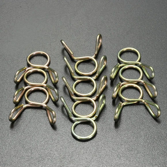 20pcs 8mm Fuel Line Hose Tubing Spring Clips Clamps For Motorcycle ATV Scooter