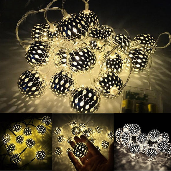 Battery Operated 20LEDs Warm White Pure White Round Shaped Fairy String Light for Christmas Patio