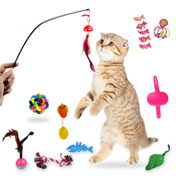 18pcs Cat Toys Cat Teases Tooth Grinding Toy Talking toys Set Pet Toys