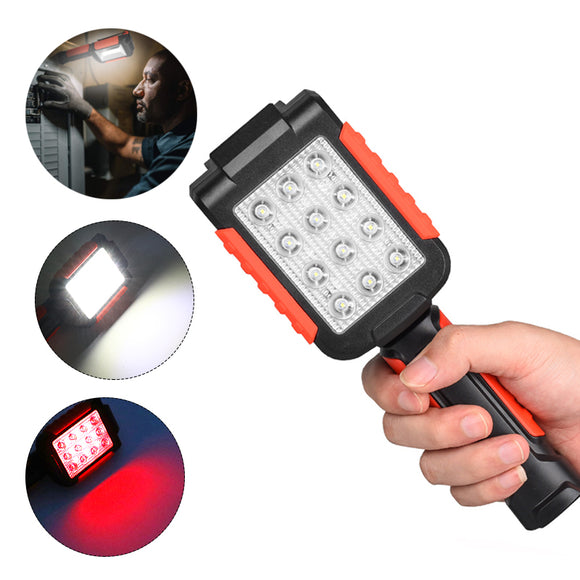 XANES 6035 9xLED 3Modes 180 Rotating Flashlight USB Rechargeable Magnetic Work Light AAA