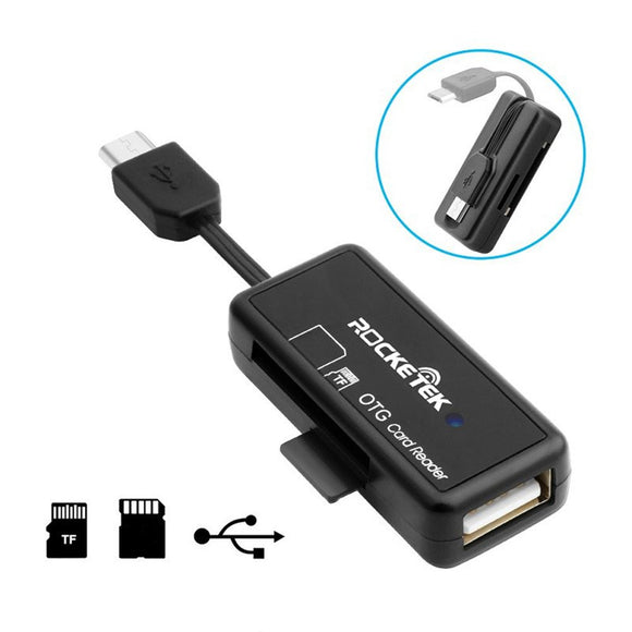 Rocketek Micro USB OTG USB 2.0 Camera Card TF Flash Memory Card Reader Adapter for Xiaomi Huawei