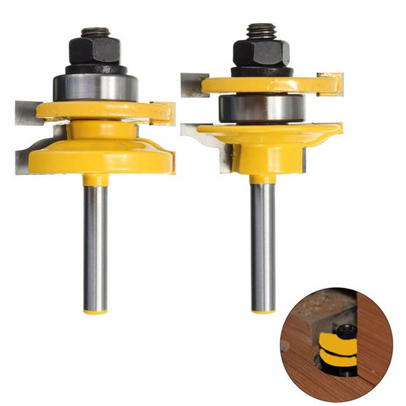 Drillpro 1/4 Inch Shank Rail and Stile Router Bits Standard Ogee Bits for Woodworking