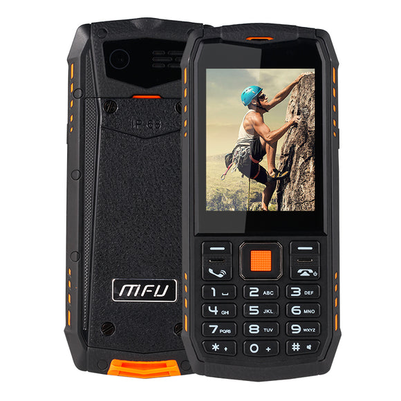 MFU A903S 3G Network IP68 Waterproof 2.8 inch 2700mAh True Wireless bluetooth FM GPRS Dual Camera Dual SIM Card Feature Phone