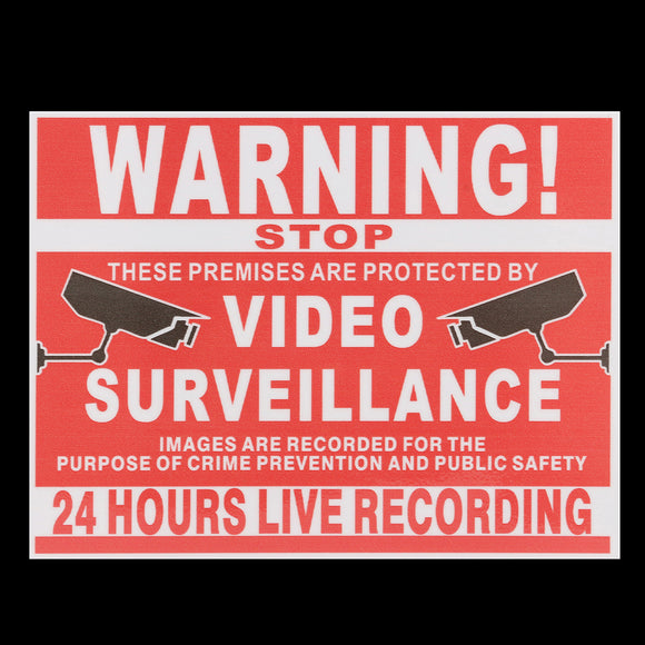 Premises Projected By Video Surveillance CCTV Camera Recording Sign Safety Sticker