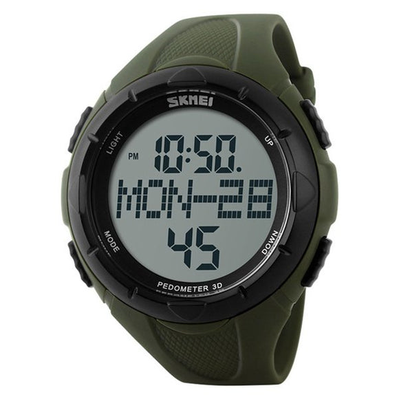 SKMEI 1122 Digital Watch Men Rubber Band Pedometer Outdoor Sport Men Wrist Watch