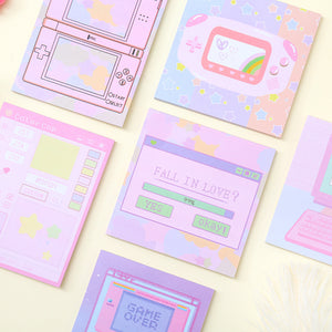 6 Pcs/pack Colorful Sticky Notes Cartoon Love Game Pad Sticky Memo Notes Gift Stationery Office Sticker School Supplies