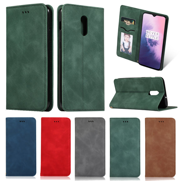 Bakeey Flip Shockproof Card Slot With Magnetic PU Leather Full Body Protective Case For OnePlus 7