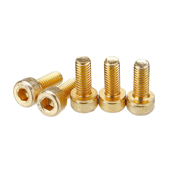 Suleve M2AH3 50Pcs Titanium Plated M2 Hex Socket Cap Head Screws Alloy Steel 12.9 Grade Screw Bolt 4-12mm