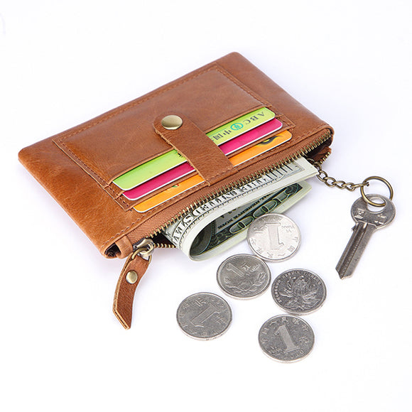 RFID Men Women Genuine Leather Vintage Multifunction Coin Bag Key Bag Wallet