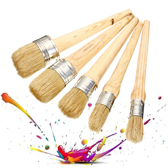 20/25/30/40/50mm Professional Chalk Paint Wax Brushes Painting Natural Bristles Cleaning Brush