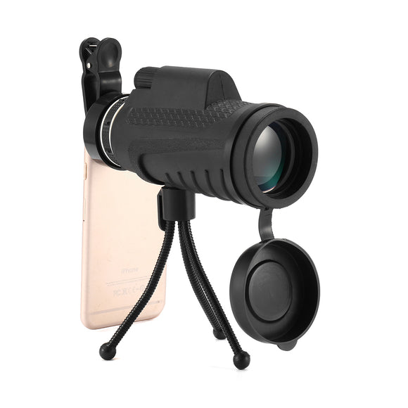 Bakeey 40X60 Monocular Telescope Waterproof Super Clear HD Night Vision with Phone Clip Tripod