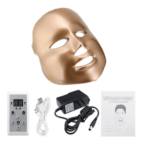 110-220V 7 Color Light Treatment LED Photon Gold Therapy Mask Wrinkle Removal Skin Rejuvenation For Face and Neck Beauty