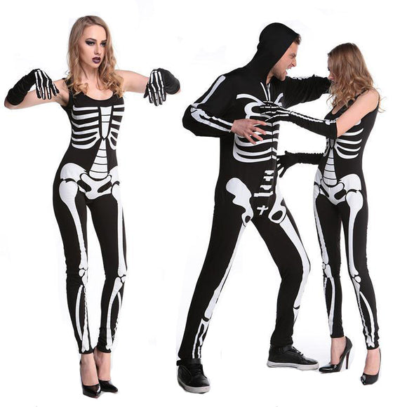 Game Uniforms Halloween Party Skeleton Conjoined Clothing Men and Women Couples Skull Suits