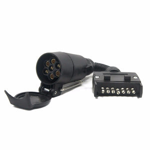 Tirol 7Pins Plug Connector Trailer Boat 7Pins Flat Plug to 7Pin Large Socket with Clamp