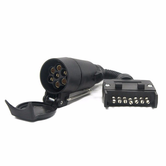 Tirol 7Pins Plug Connector Trailer Boat 7Pins Flat Plug to 7Pin Large Socket with Clamp