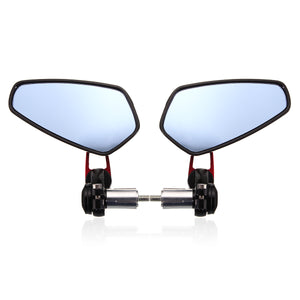 7/8inch 22mm Universal Motorcycle Aluminum Rear View Side Mirrors Handlebar End Red