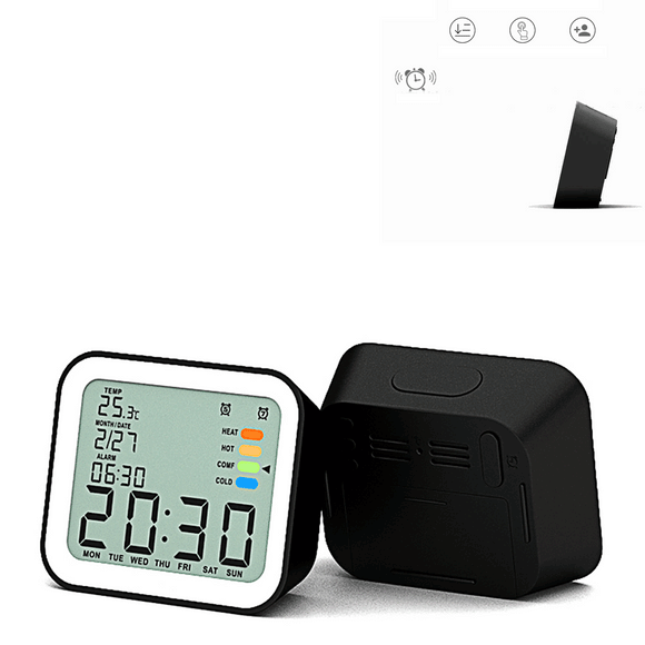 LCD Digital Alarm Clocks with Snooze Time Table Alarm Clock with Temperature Calendar Desktop Clock
