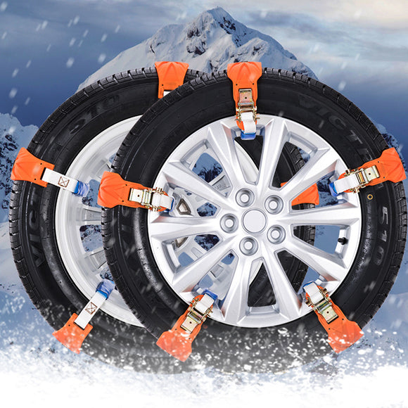 2pcs Universal Car Snow Chain Vehicle Anti Skid Tire Emergency Sand Ground Strap