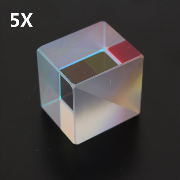 5Pcs Optical Glass RGB Dispersion Prism X-CUBE for Physics Teach Decoration Art