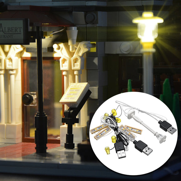 DIY LED Light Lighting Kit ONLY For LEGO Creator 10243 Parisian Restaurant Bricks Toys