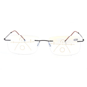KCASA Rimless Progressive Multifocal Presbyopia Intelligent Best Reading Glasses Resin Lens