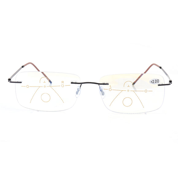 KCASA Rimless Progressive Multifocal Presbyopia Intelligent Best Reading Glasses Resin Lens