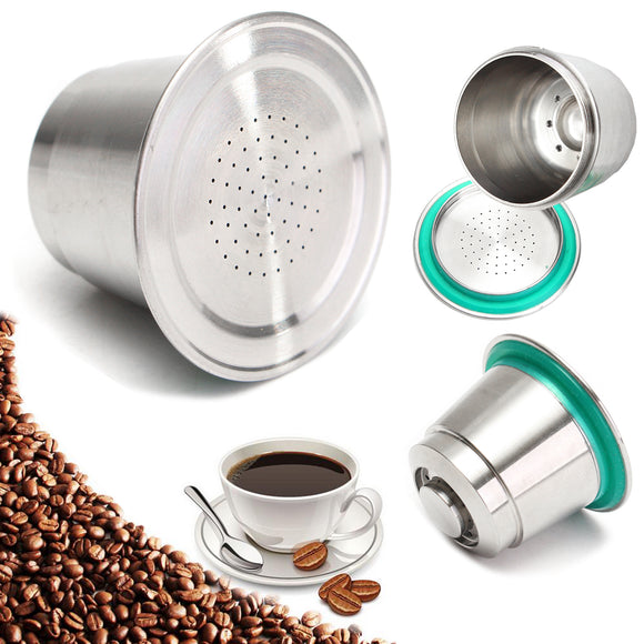 Fine Grind Coffee Capsule Cup Stainless Steel Reusable Refillable For Nespresso