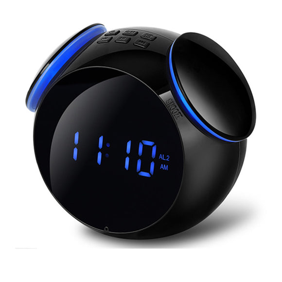 Digital LED Wireless bluetooth Speaker Mini Alarm Clock Mirror Waterproof Noise Cancelling Speaker