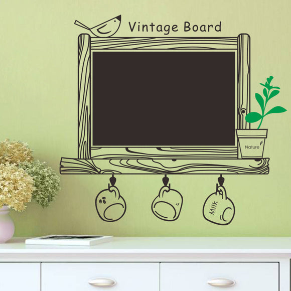 Removable Wall Sticker Kitchen ChalkBoard Sticker Decal Decor Blackboard Bird Sticker Decorations