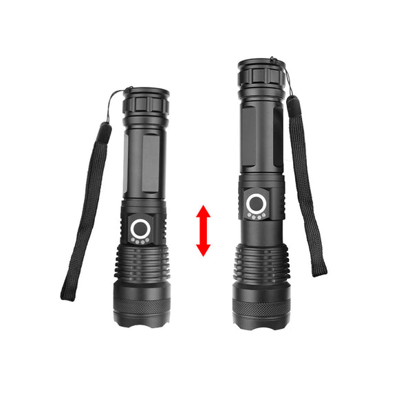 XANES 1287 Zoomable USB Rechargeable LED Flashlight XHP50 Highlight Telescopic 18650 2660 Torch