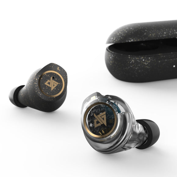 AUGLAMOUR AT200 True Wireless Dual Dynamic bluetooth HIFI Headset Earphone Waterproof Sports In-ear Headphone with Type-C Charging Case