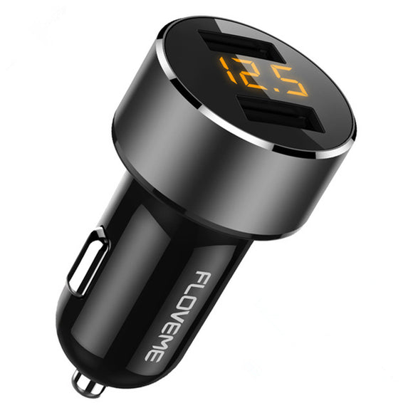 FLOVEME 3.6A Dual USB LED Digital Voltage Display Car Charger For Phone Tablet Camera