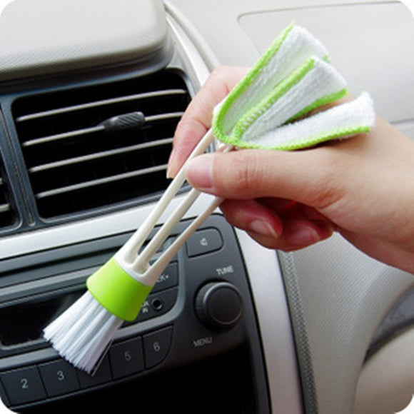 Double Head Car Airbrush Air Condition Louver Instrument Panel Cleaning Tool