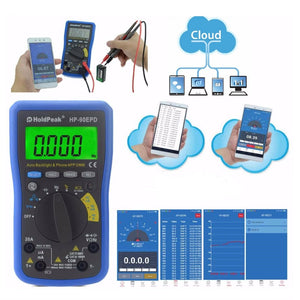 HoldPeak HP-90EPD Mobile APP 4000 Counts True RMS Multimeter Auto Range AC DC Voltage Current Resis