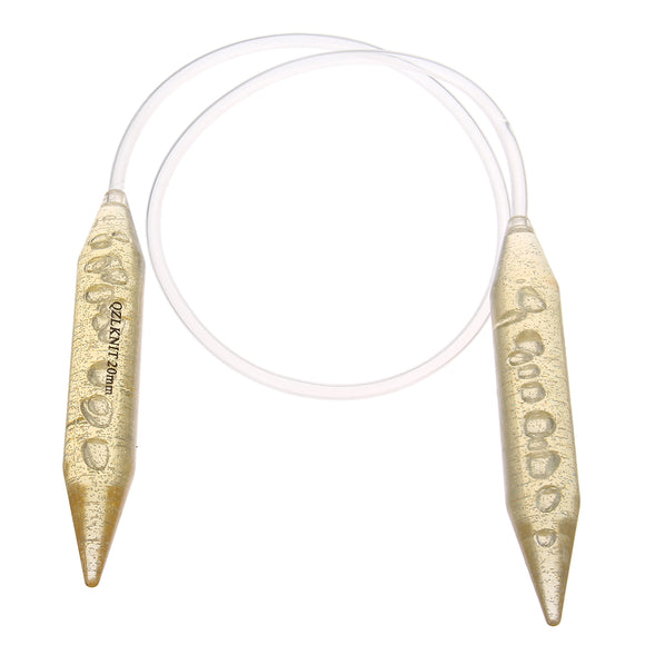 15/18/20mm Large size Smooth Plastic Transparent Craft Knit Circle Tube Knitting Needles