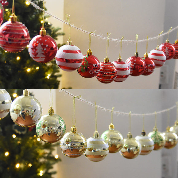 24PCS 6cm Christmas Tree Ball Baubles Party Wedding Hanging Ornament Christmas Decoration Supplies