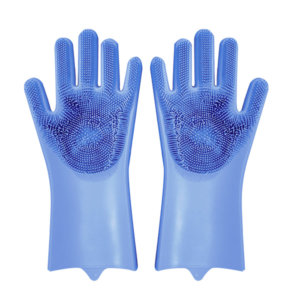 AUGIENB Magic Silicone Rubber Dish Washing Gloves Eco-Friend Semi-permanent Scrubber Cleaning Glove