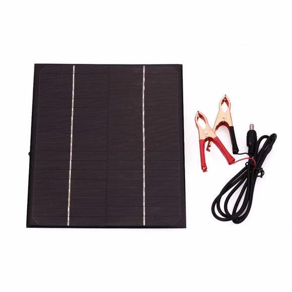 6W 18V Portable Monocrystalline Silicon Epoxy Solar Panel With 5521DC Battery Clip