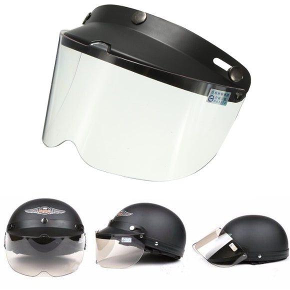 Universal Motorcycle Helmet Flip Up Visor Model Transparent Button Wind Lens UV Sunscreen 7.9X5.7in