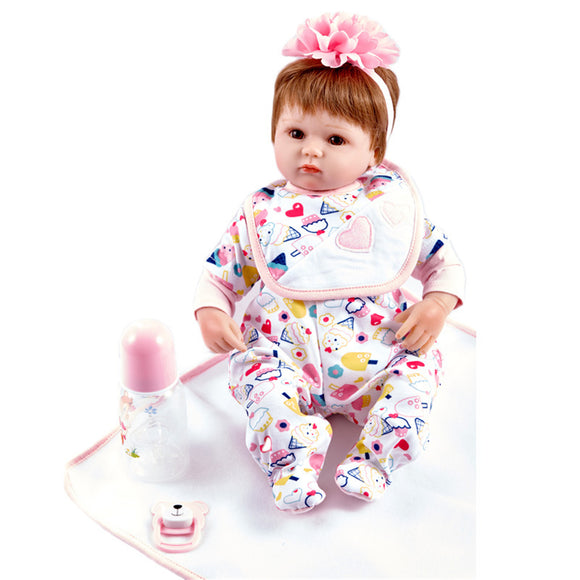 Reborn Handmade Lifelike Newborn Girl Doll Silicone Vinyl Baby Doll Gift Toys