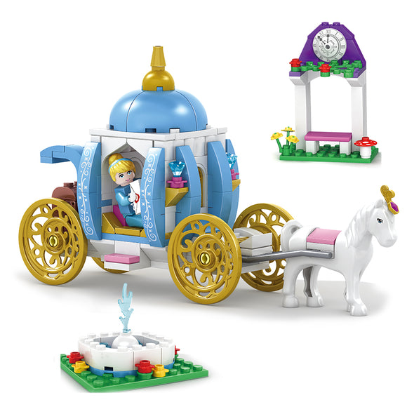 Kazi Cinderella Pumpkin Carriage Building Block Sets Toys Educational Gift 98703 Fidget Toys 238Pcs