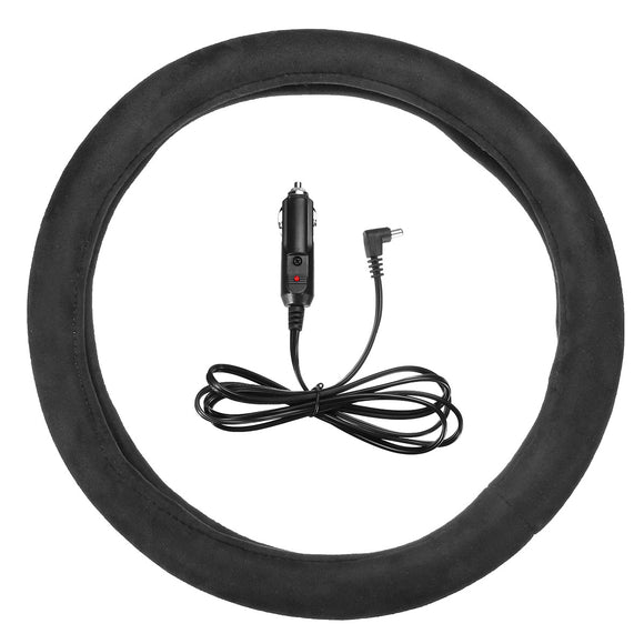 12V 15'' Electric Car Heated Steering Wheel Cover Cap Auto Warm Steering Wheel