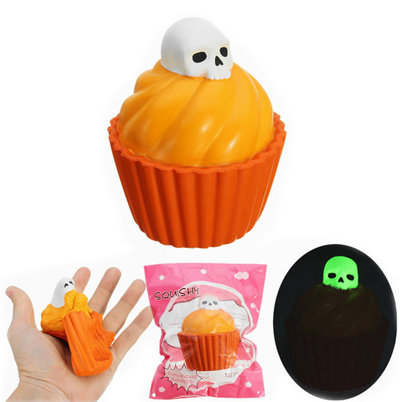 YunXin Squishy Pumpkin Puff Cake Glow In Dark Halloween Slow Rising With Packaging Collection Gift