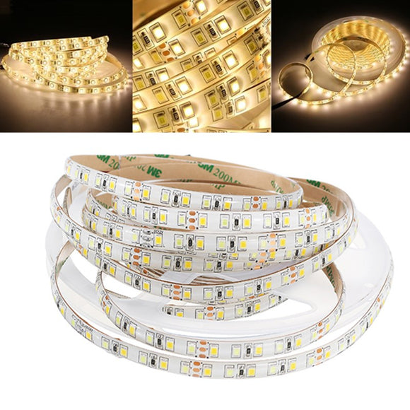 5M 4Pins Waterproof SMD2835 Double Color Warm White and Pure White LED Strip Light DC12V