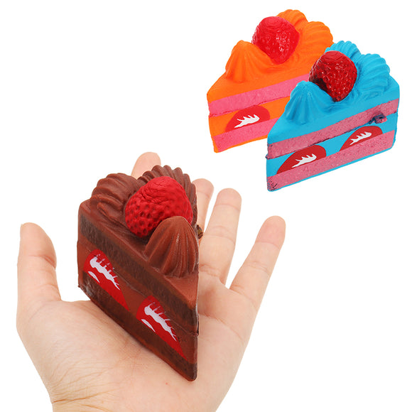 Strawberry Cake Squishy 16*8*6CM Slow Rising Fun Gift Anti Stress Phone Strap Toy