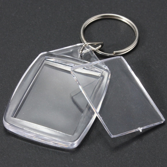 25x35mm Clear Acrylic Plastic Blank Photo Insert KeyRing