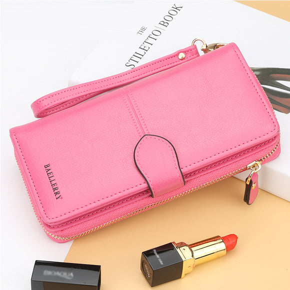 Multifunctional Long Clutch Bag Large Capacity Zipper Wallet Card Holder Phone Bag For Women