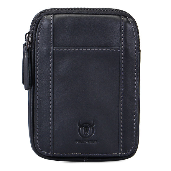 Bullcaptain Genuine Leather Waist Pouch Minimalist Phone Bag Hanging Wallet Coin Purse Bum Bag