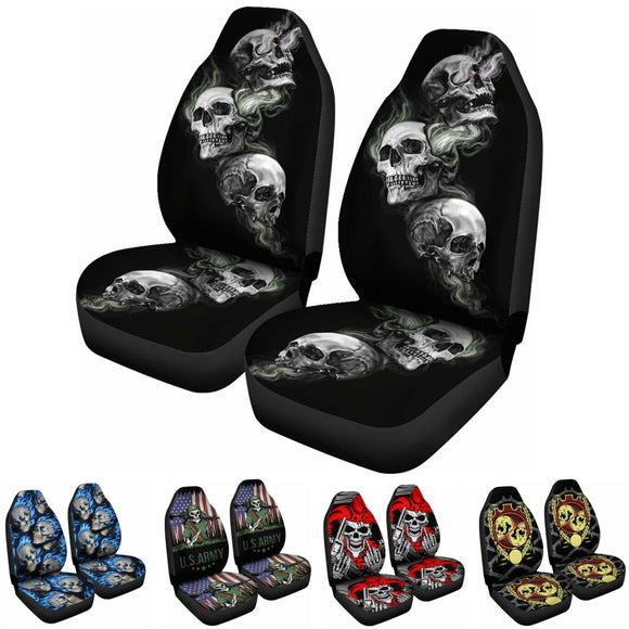 1/2Pcs Skull Front Car Seat Cover Protector Vehicles Interior Cushions Universal