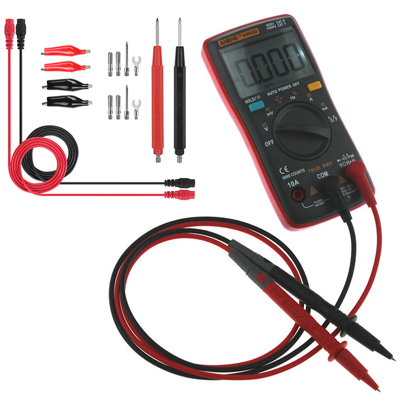 ANENG AN8002 Red Digital True RMS 6000 Counts Multimeter AC/DC Current Voltage Frequency Resistance